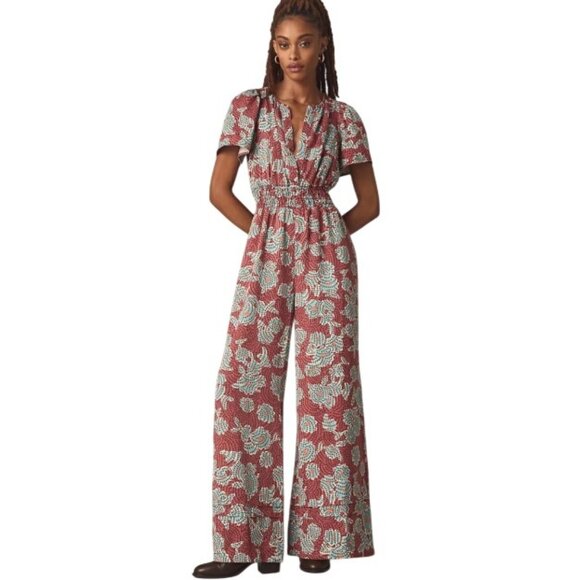 Anthropologie Pants - Anthropologie  Womens SMALL Somerset Floral Jumpsuit Dusky Pink Pockets Boho$178